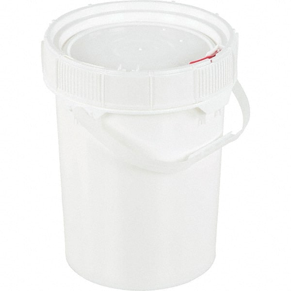 Buckets & Pails, Capacity: 5 gal (US), Body Material: High-Density Polyethylene, Style: Single Pail, Shape: Round, Color: White, Handle: Yes, Lid: No Lid MPN:PAIL-SCR-5-W