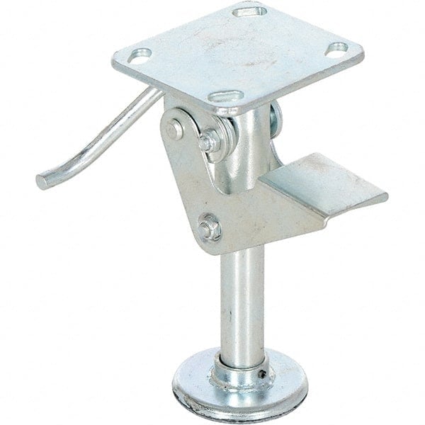 Floor Locks, Retracted Height: 8.625in , Extended Height: 9.81in , Top Plate Size: 4.5 x 4 in , Maximum Height: 8.75in , Color: Silver  MPN:FL-8