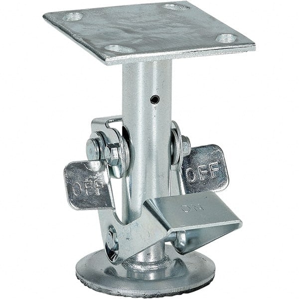 Floor Locks, Retracted Height: 6.5in , Extended Height: 7.25in , Top Plate Size: 4 x 4.5 in , Bolt Hole Spacing: 2-9/16 x 3-1/4 (Inside) in MPN:FL-LK-6EL