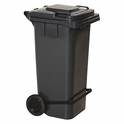 Grey Poly Trash Can W/ Lid Lifter MPN:TH-32-GY-FL