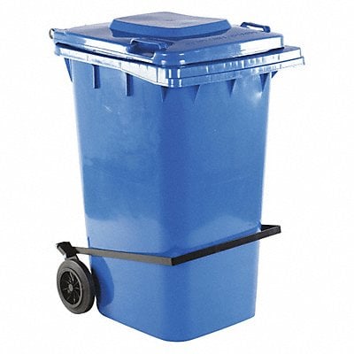 Blue Poly Trash Can W/ Lid Lifter MPN:TH-64-BLU-FL