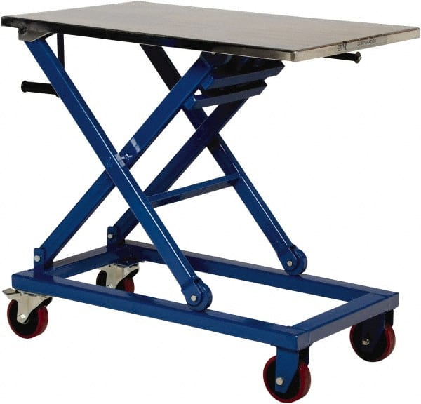 Mobile Hand Lift Table: 660 lb Capacity, 18 to 39.5