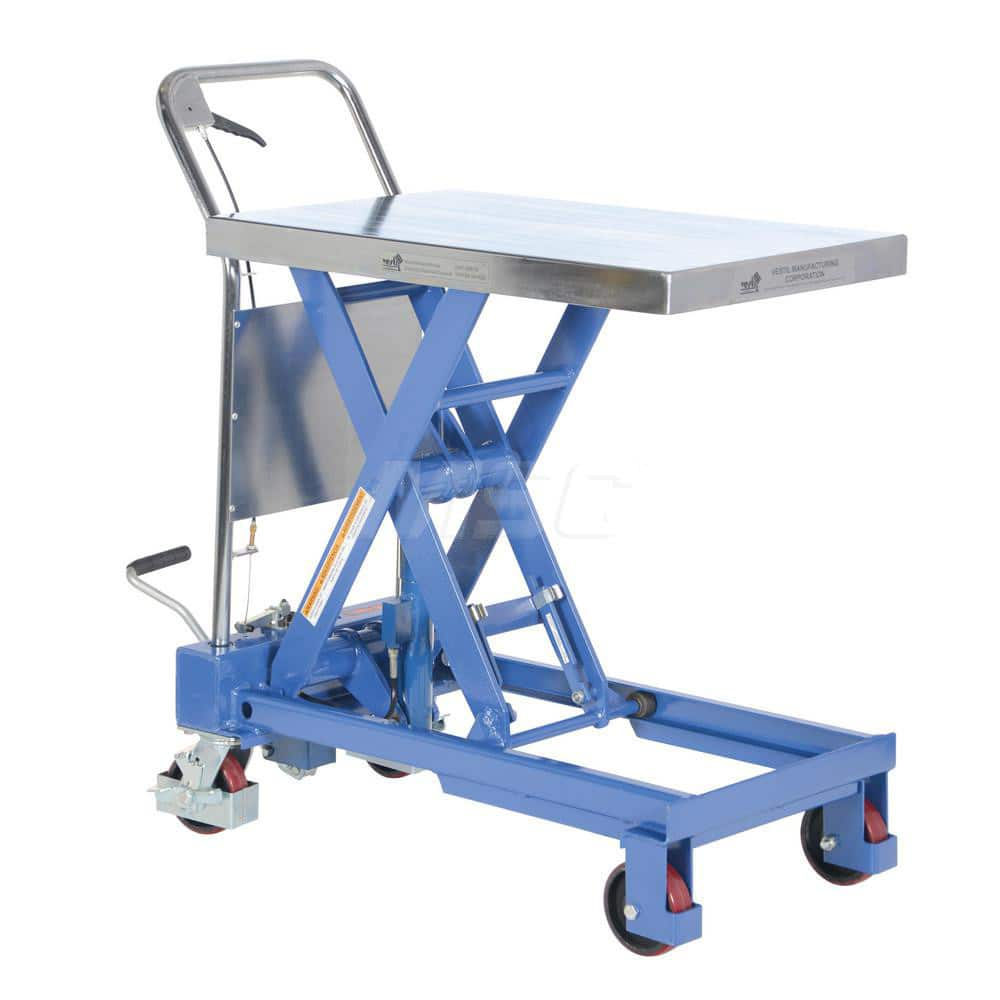 Mobile Hand Lift Table: 750 lb Capacity, 15.5 to 35.5