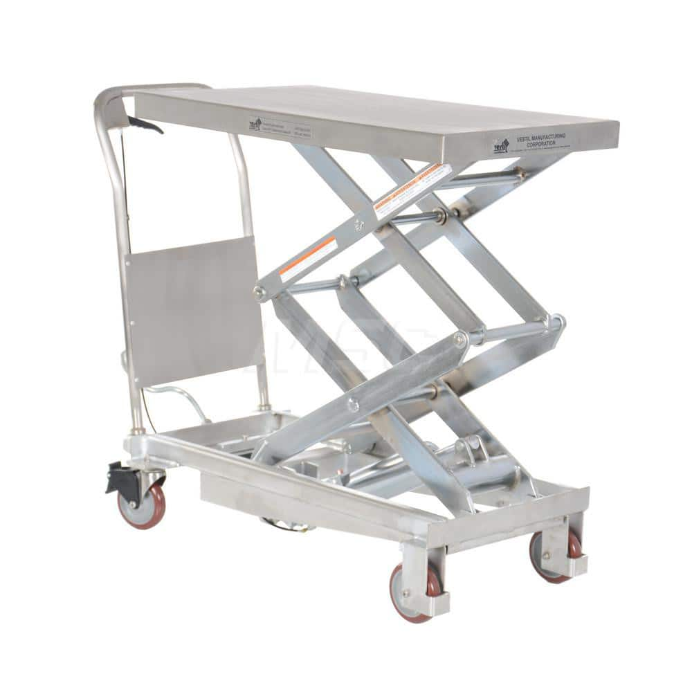 Mobile Hand Lift Table: 800 lb Capacity, 15.5 to 50.75