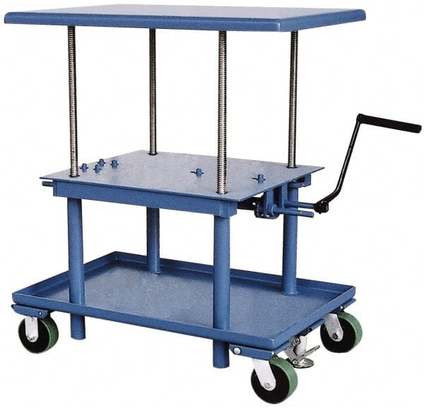 Mobile Hand Lift Table: 2,000 lb Capacity, 24 to 42.19