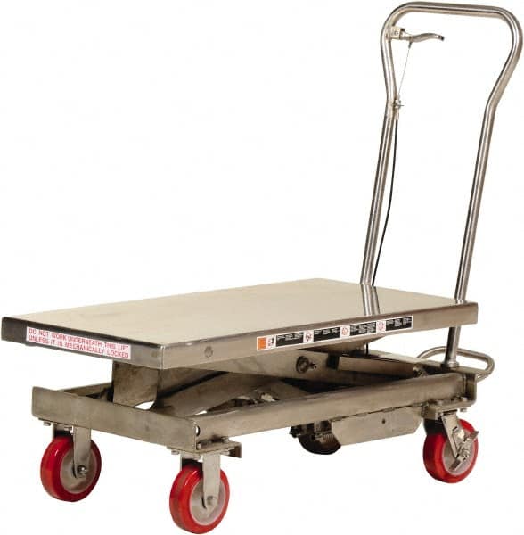 Mobile Hand Lift Table: 1,000 lb Capacity, 20-1/2