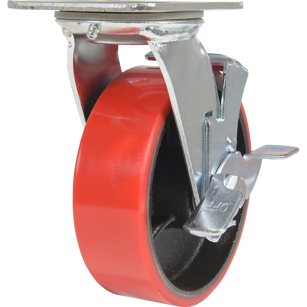 Standard Casters, Mount: With Holes, Bearing Type: Ball, Wheel Diameter (Inch): 6, Wheel Width (Inch): 2, Load Capacity (Lb. - 3 Decimals): 1232.000 MPN:CST-VE-6X2PU-SW