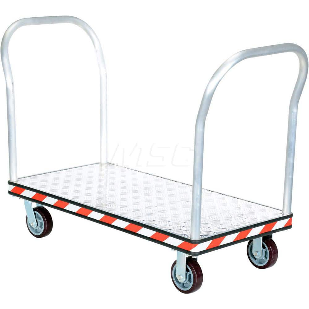 Platform Truck: 3,600 lb Capacity, Aluminum Diamond Tread-Plate Platform, 45