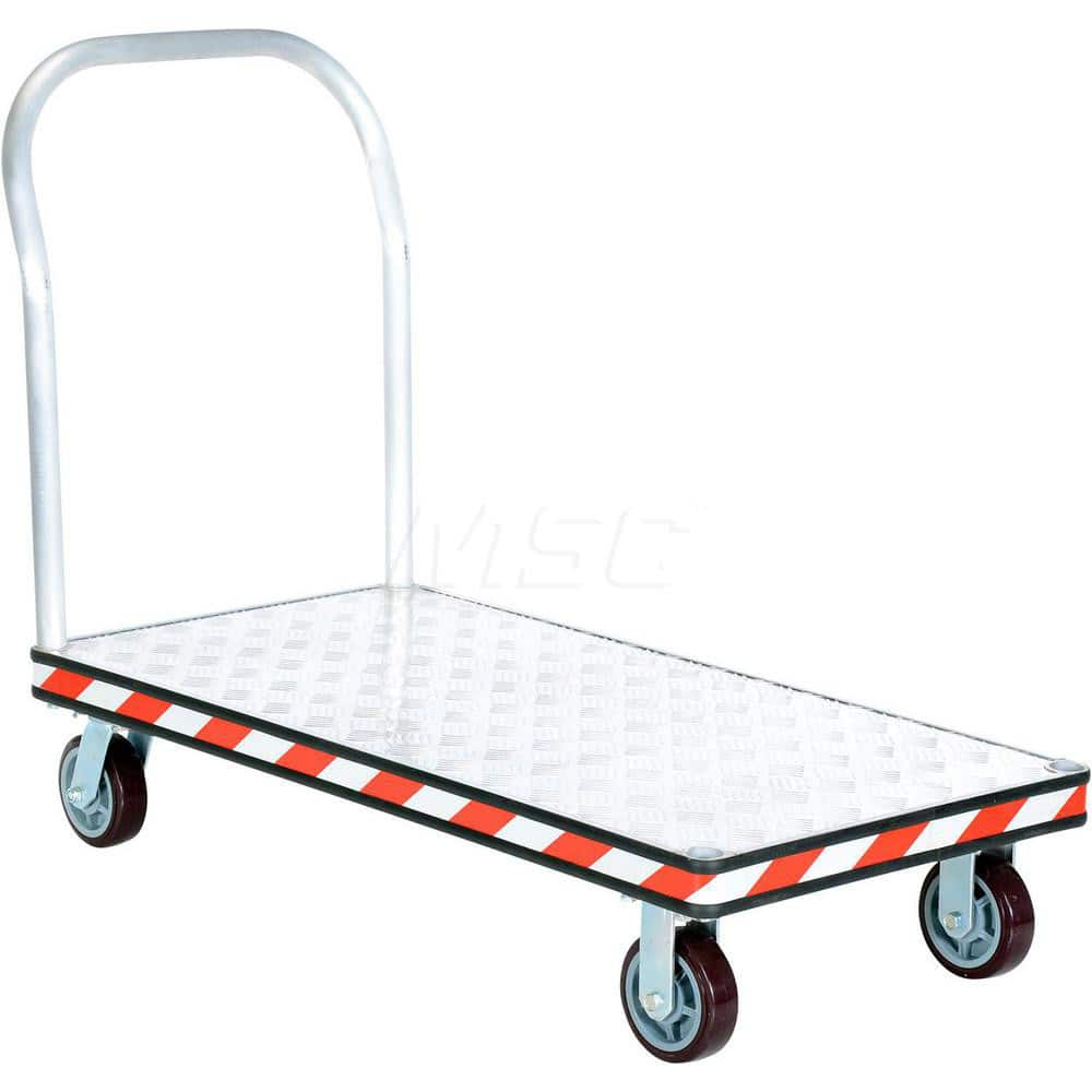 Platform Truck: 3,600 lb Capacity, Aluminum Diamond Tread-Plate Platform, 48