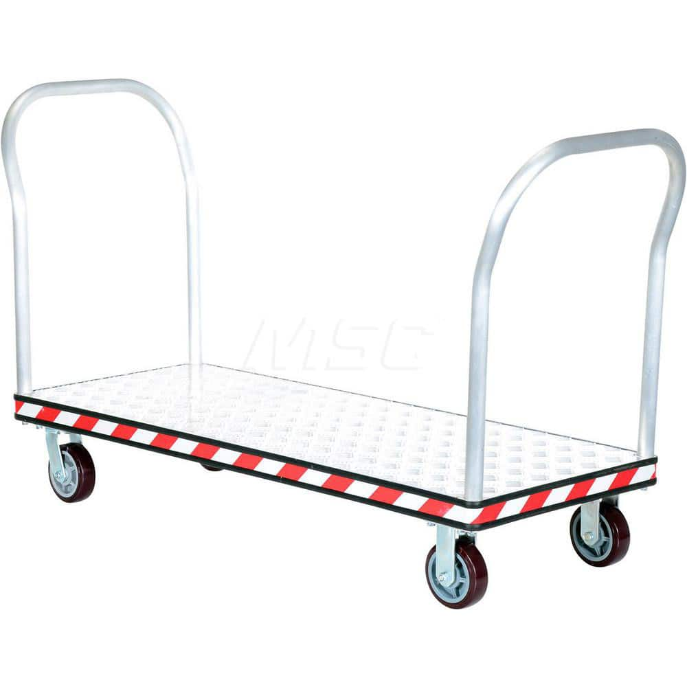 Platform Truck: 3,600 lb Capacity, Aluminum Diamond Tread-Plate Platform, 57