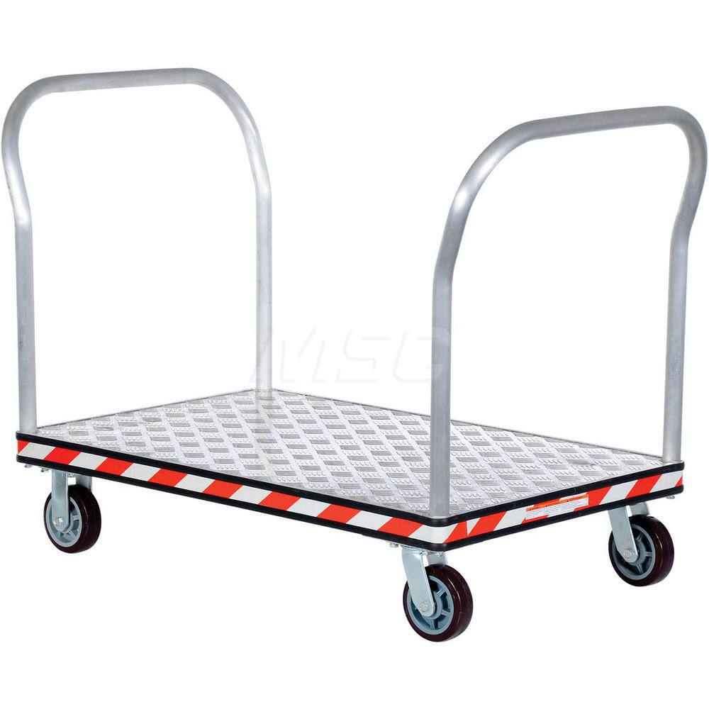 Platform Truck: 3,600 lb Capacity, Aluminum Diamond Tread-Plate Platform, 45