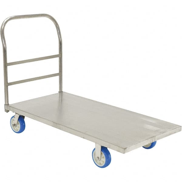 Platform Truck: 2,000 lb Capacity, Stainless Steel Deck, 48