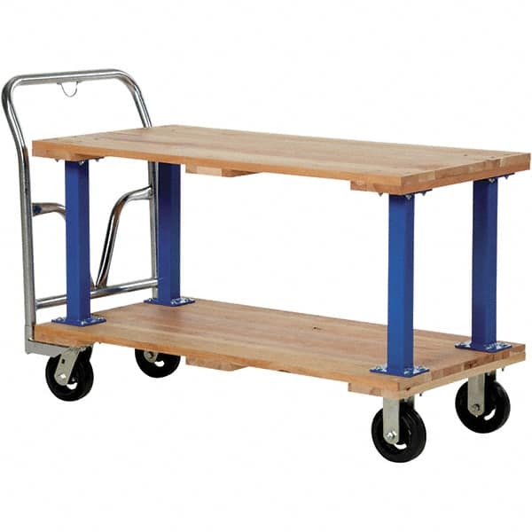 Platform Truck: 1,600 lb Capacity, Hardwood Deck, 48