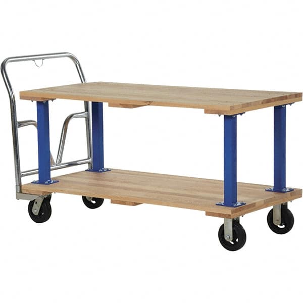 Platform Truck: 1,600 lb Capacity, Hardwood Deck, 54