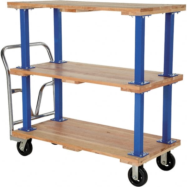 Platform Truck: 1,600 lb Capacity, Hardwood Deck, 48