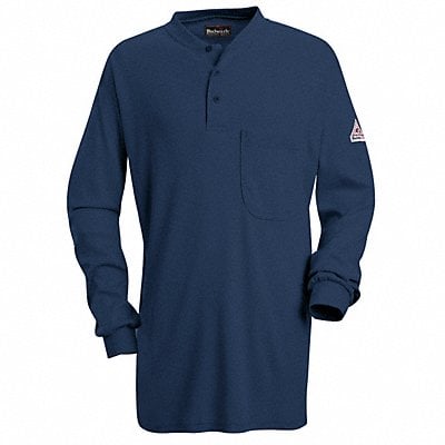 D1302 FR Lng Sleeve Henley Shirt Navy L Button MPN:SEL2NV RG L