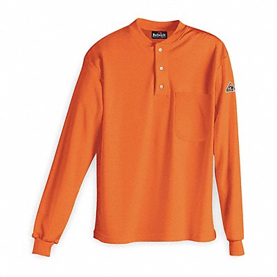 D1302 FR Lng Slv Henley Shirt Orange LT Button MPN:SEL2OR LN L