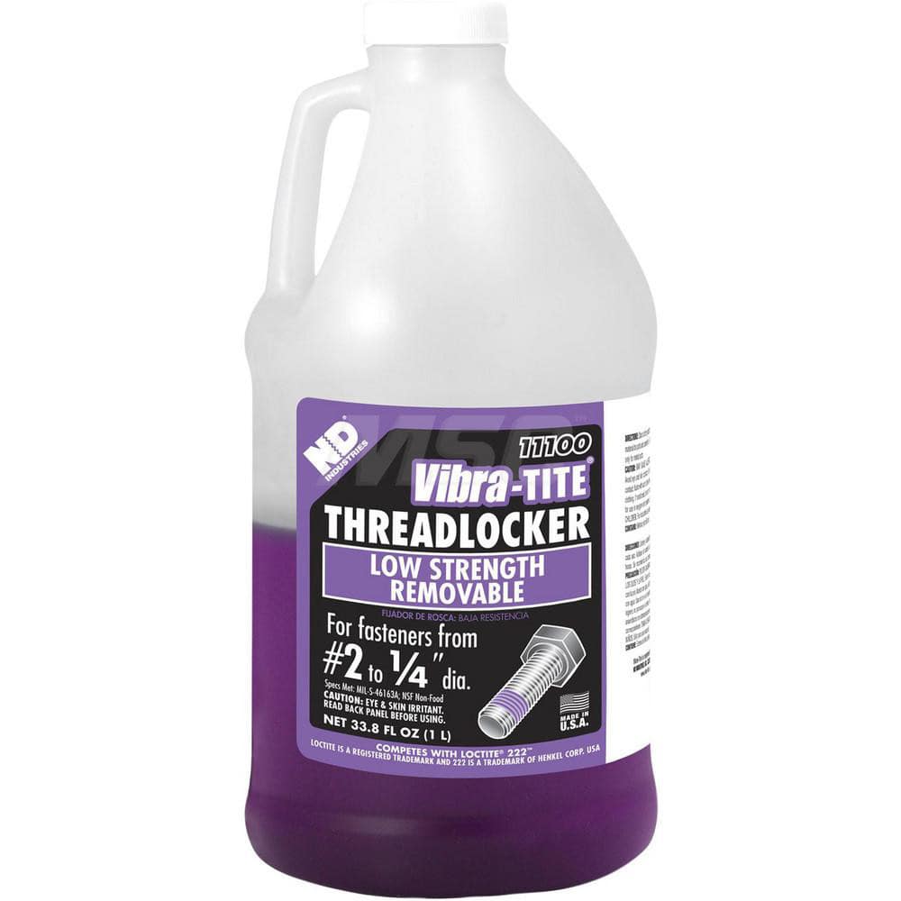 Threadlocker: Purple, Liquid, 1 L, Jug MPN:11100