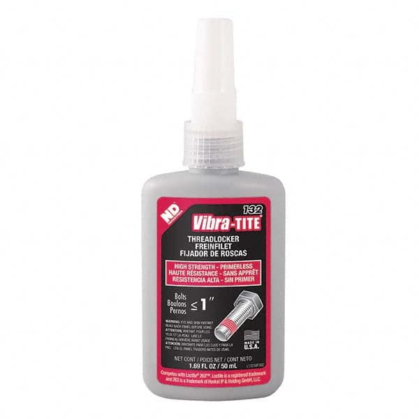 Threadlocker: Red, Liquid, 50 mL, Bottle MPN:13250