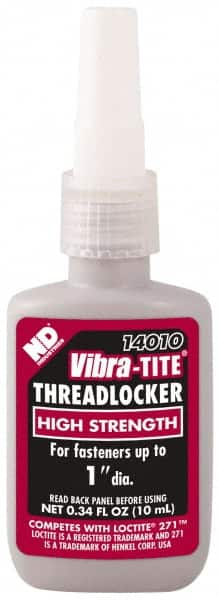 Threadlocker: Red, Liquid, 10 mL, Bottle MPN:14010