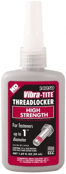 Threadlocker: Red, Liquid, 50 mL, Bottle MPN:14050