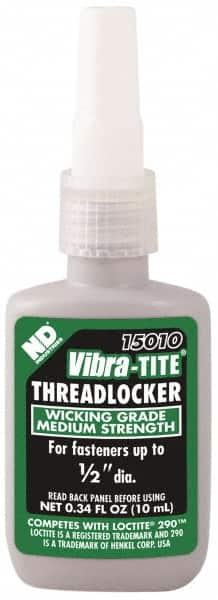 Threadlocker: Green, Liquid, 10 mL, Bottle MPN:15010