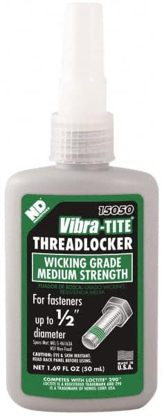 Threadlocker: Green, Liquid, 50 mL, Bottle MPN:15050