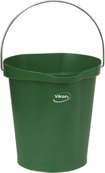 3 Gal, Polypropylene Round Green Single Pail with Pour Spout MPN:56862