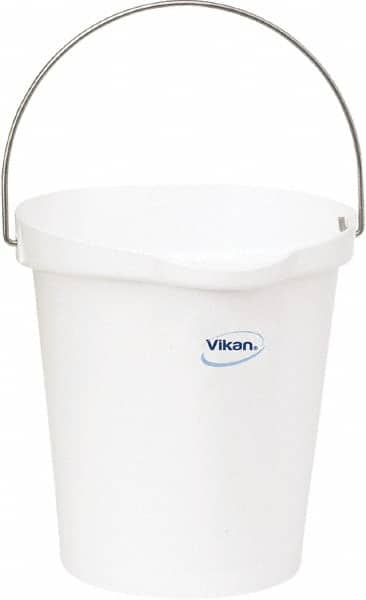 3 Gal, Polypropylene Round White Single Pail with Pour Spout MPN:56865