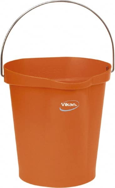 3 Gal, Polypropylene Round Orange Single Pail with Pour Spout MPN:56867