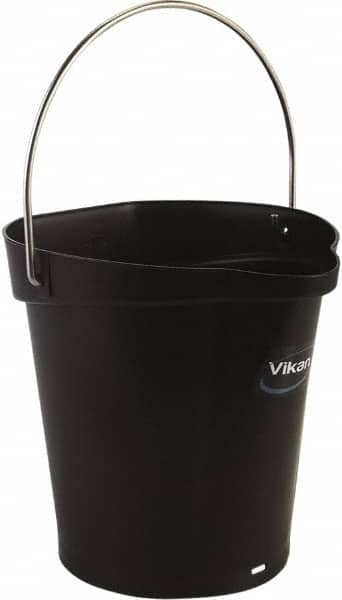 1-1/2 Gal, Polypropylene Round Black Single Pail with Pour Spout MPN:56889