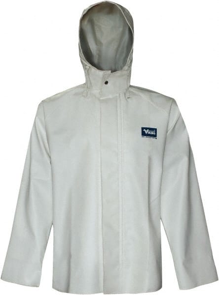 Rain Jacket: Size Medium, White, Polyester MPN:6125J-M