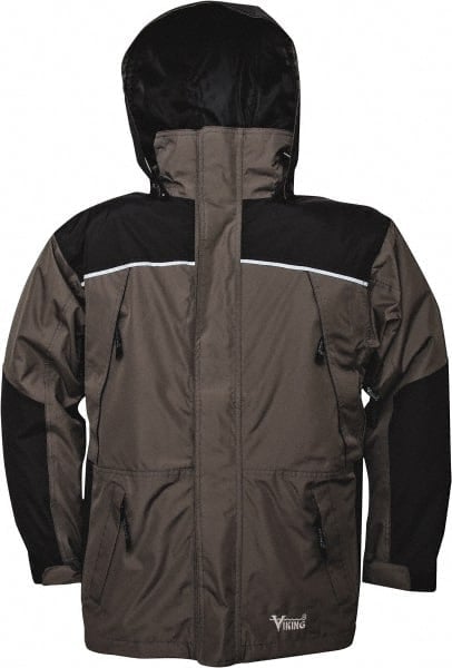 Rain Jacket: Size 3X-Large, Charcoal & Gray, Polyester MPN:838GC-XXXL
