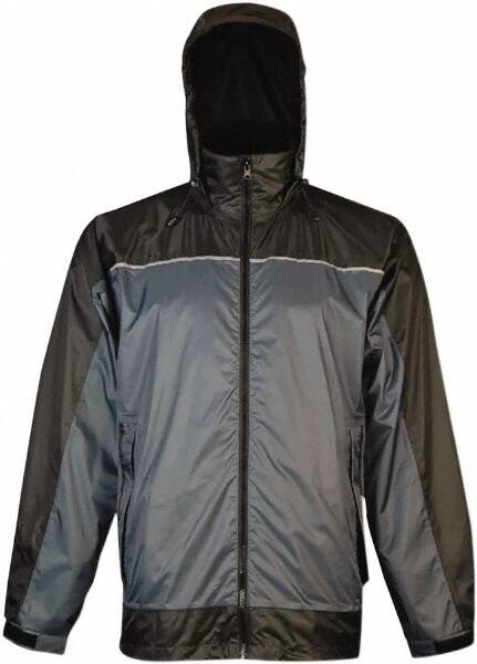 Rain Jacket: Size Medium, Blue & Charcoal, Polyester MPN:910CSB-M