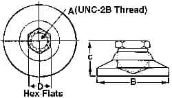 Studded Pivotal Leveling Mount: 1/2-13 Thread MPN:LMS-12122