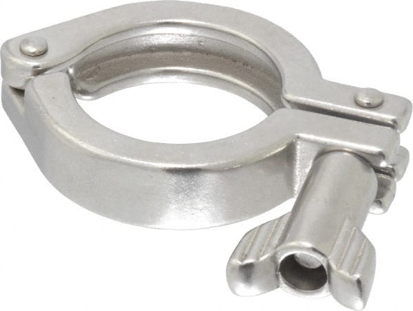 Sanitary Stainless Steel Pipe Clamp with Wing Nut: 1-1/2