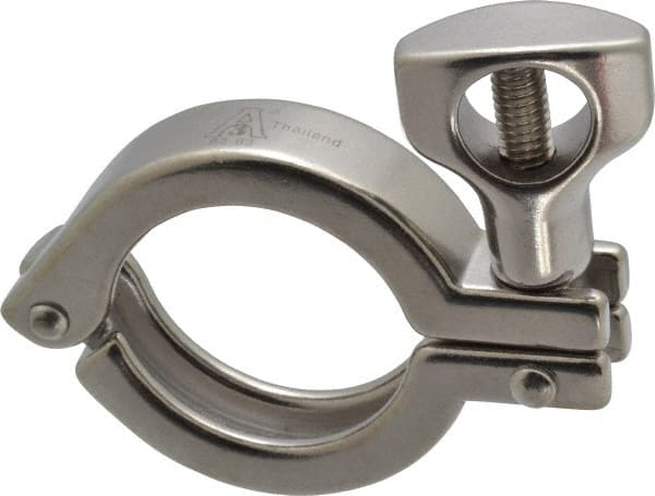 Sanitary Stainless Steel Pipe Clamp with Holed Wing Nut: 1-1/2