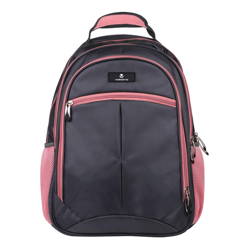 Volkano Orthopedic Backpack With 15.6in Laptop Compartment, Gray/Pink MPN:PG-1012-GRPK