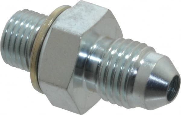 Industrial Pipe Adapter: 7/16-20 x M10 x 1 Male Thread, MJIC x Male Metric MPN:JM 0410