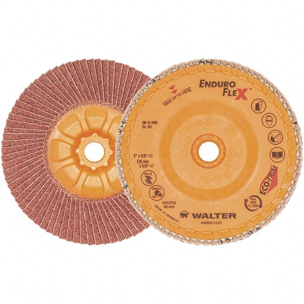 Flap Disc: 5/8-11 Hole, 60 Grit, Zirconia Alumina MPN:06B506