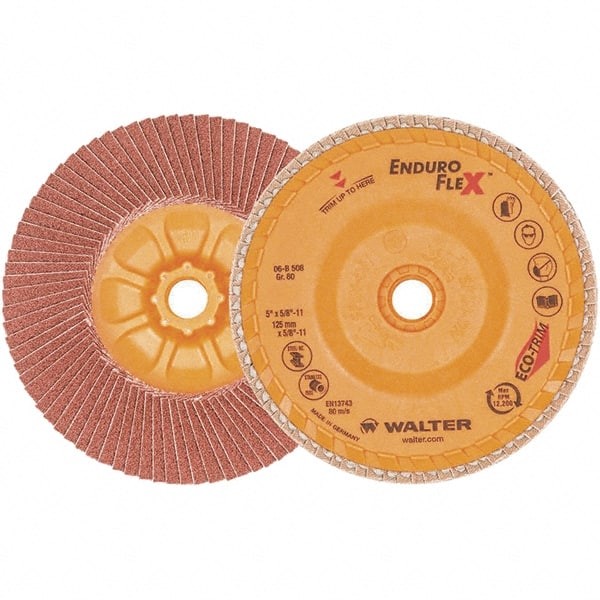 Flap Disc: 5/8-11 Hole, 80 Grit, Zirconia Alumina MPN:06B508