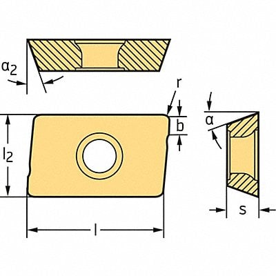 Milling Insert Parallelogram 17.50mm MPN:ADMT160616L-F56 WKP35S