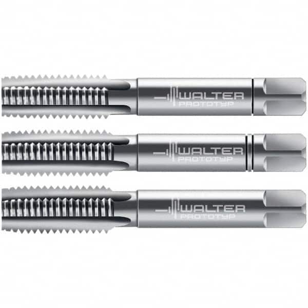 Tap Set: M2.5 x 0.45 Metric, 3 Flute, Modified Bottoming Plug & Taper, High Speed Steel, Bright Finish MPN:5079101