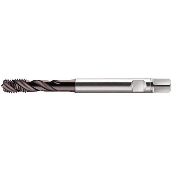 Spiral Flute Tap: M2 x 0.40, Metric, 3 Flute, Modified Bottoming, 6HX Class of Fit, Cobalt, Hardlube Finish MPN:5101672