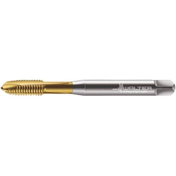 Spiral Point Tap: M4x0.7 Metric, 3 Flutes, Plug Chamfer, 6H Class of Fit, High-Speed Steel-E-PM, TiN Coated MPN:5200410