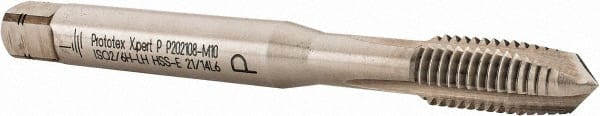 Spiral Point Tap: M10x1.5 Metric, 3 Flutes, Plug Chamfer, 6H Class of Fit, High-Speed Steel-E, Bright/Uncoated MPN:6149109