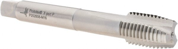 Spiral Point Tap: M16x2 Metric, 3 Flutes, Plug Chamfer, 6H Class of Fit, High-Speed Steel-E, Bright/Uncoated MPN:6149131