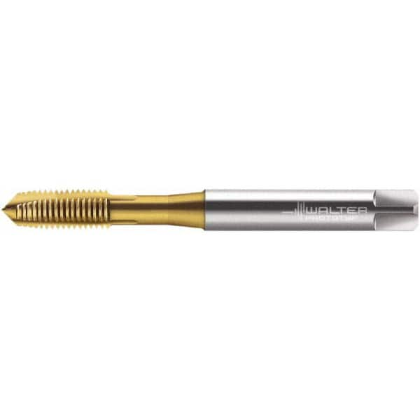 Spiral Point Tap: M6x1 Metric, 3 Flutes, Plug Chamfer, 6G Class of Fit, High-Speed Steel-E, TiN Coated MPN:6149189