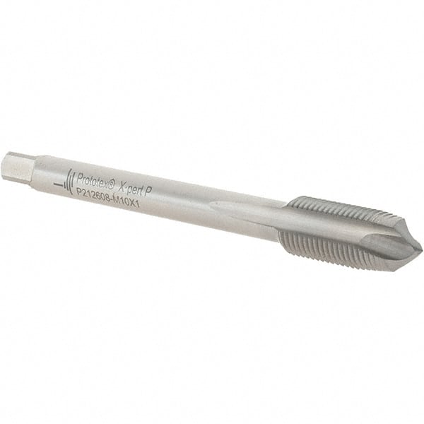 Spiral Point Tap: MF10x1 Metric Fine, 3 Flutes, Plug Chamfer, 6H Class of Fit, High-Speed Steel-E, Bright/Uncoated MPN:6149310