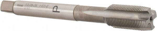 Spiral Point Tap: 1/2-28 UNEF, 4 Flutes, Plug Chamfer, 2B Class of Fit, High-Speed Steel-E, Bright/Uncoated MPN:6149494